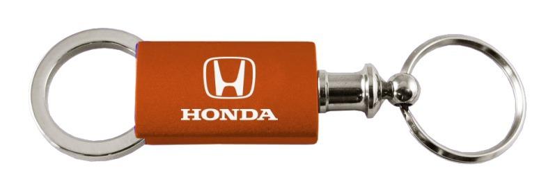 Honda orange valet metal keychain car key ring tag key fob logo lanyard