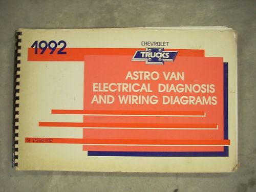 1992 92 chevrolet chevy astro van wiring diagram service shop book manual