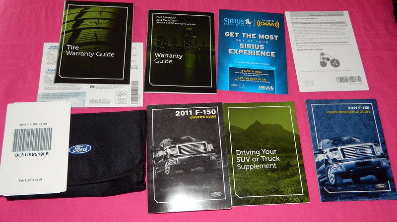 2011 ford f150  owners owner's manual guide book kit oem case f-150