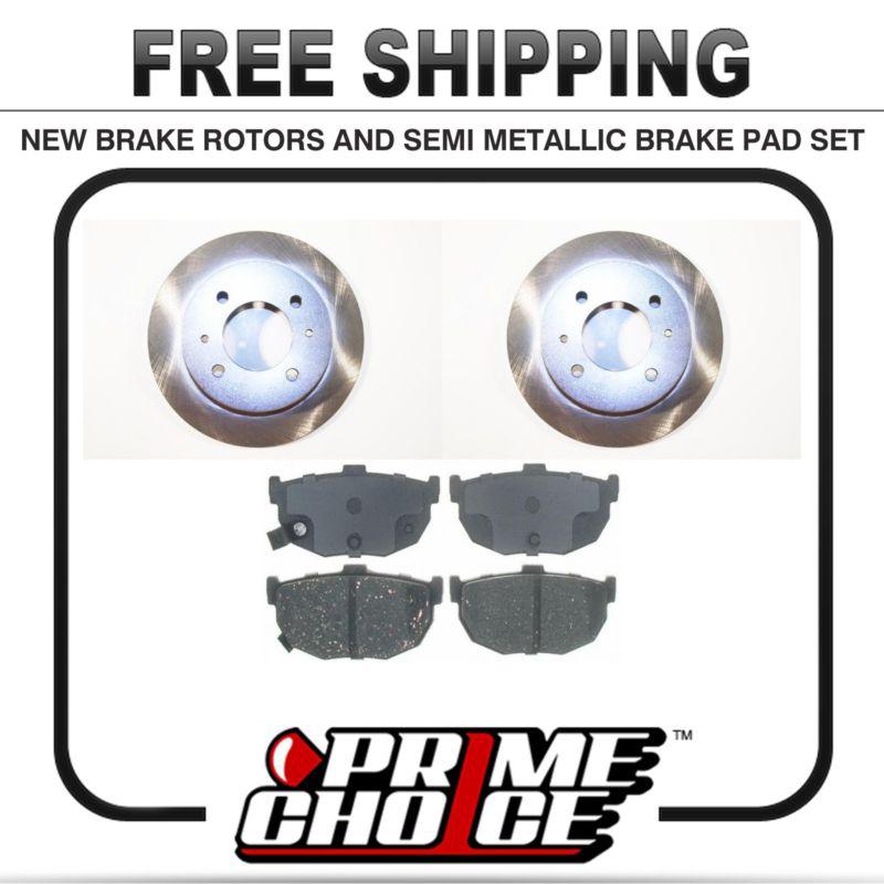 Premium rear metallic brake pads and disc rotors complete kit left & right pair