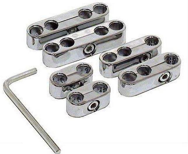 Deluxe wire divider / seperator set in chrome , fits 7, 8 or 9mm plug wire - new