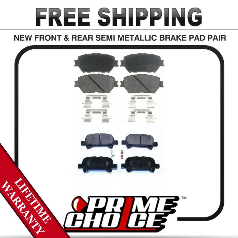 Complete set of front and rear premium brake pads with lifetime warranty