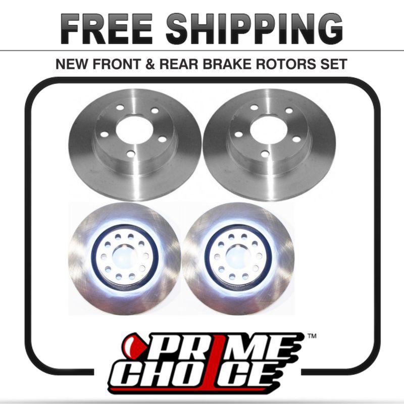 Set of 4 premium new brake disc rotors 2 complete pairs kit for front and rear