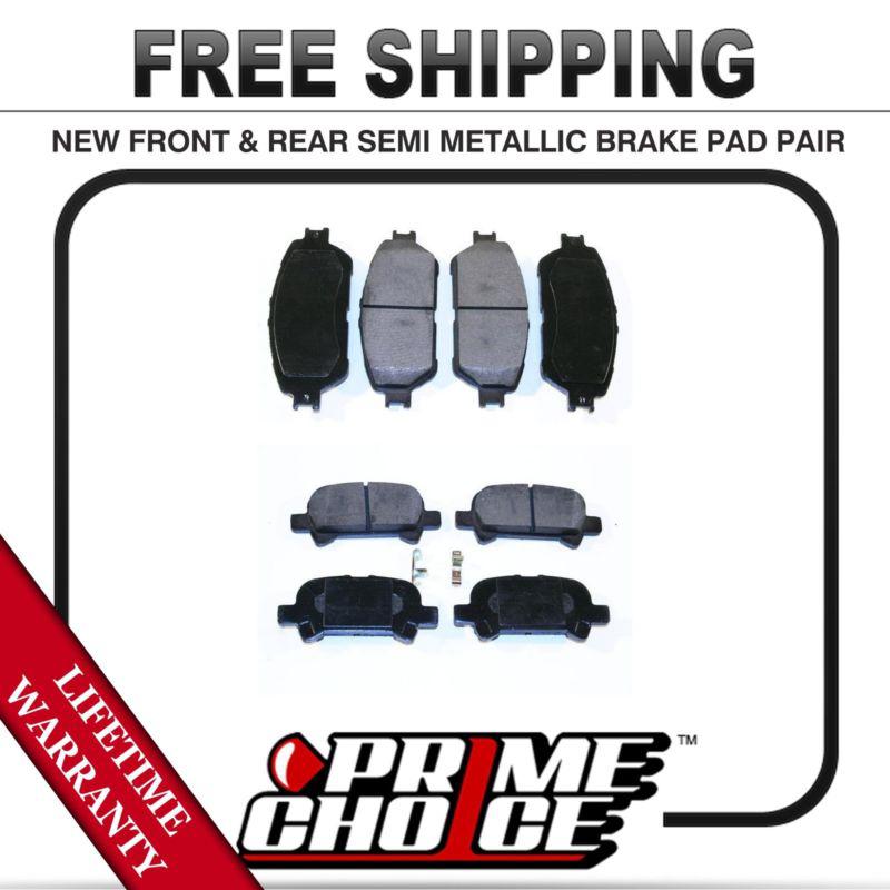 Complete set of front and rear premium brake pads with lifetime warranty