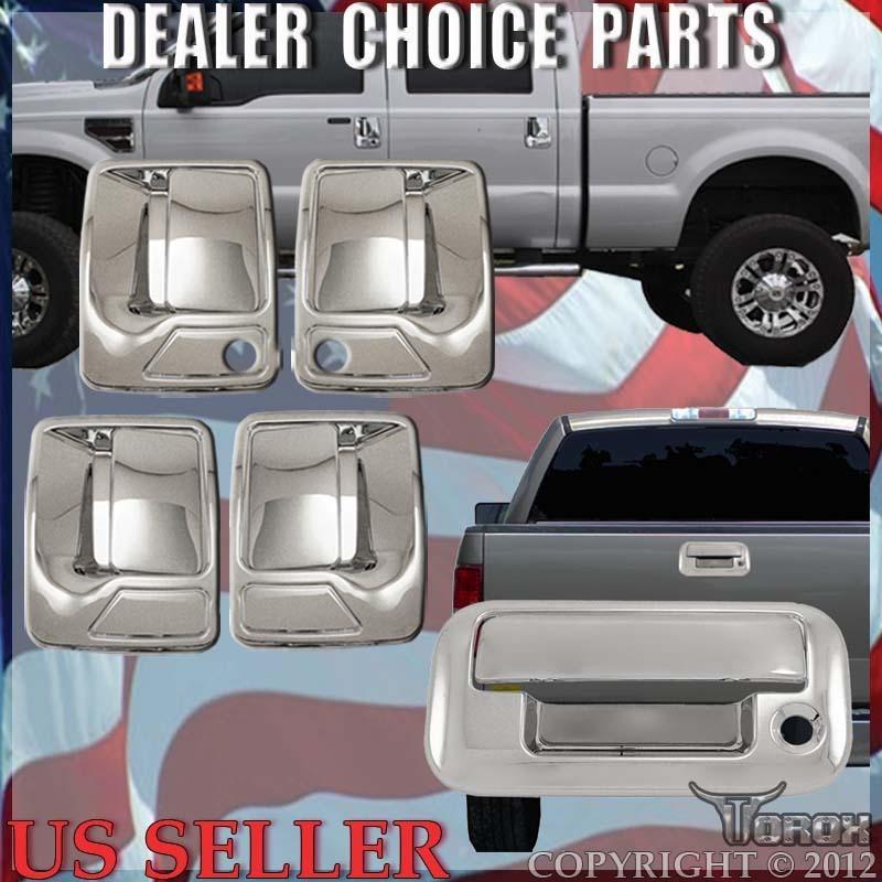 Superduty 08-12 4 door dr chrome door handle + chrome tailgate with keyhole