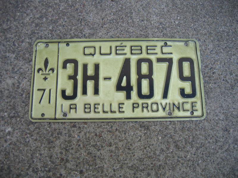 1971 quebec license plate