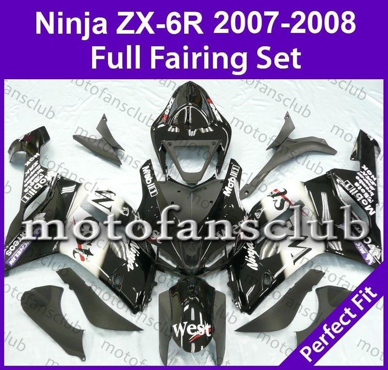 Fit kawasaki 07 08 zx6r zx 6r ninja 2007 2008 fairing bodywork plastics #01 c