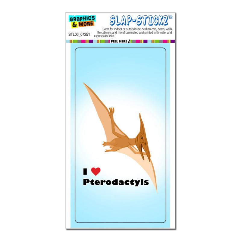 I love heart pterodactyl - dinosaur blue background slap-stickz™ bumper sticker