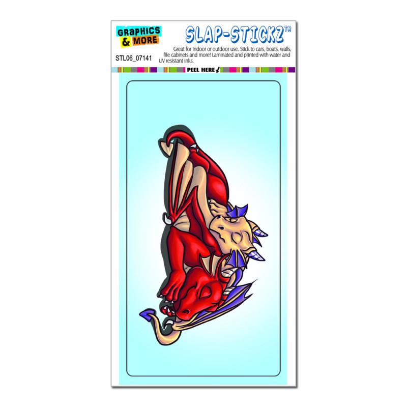 Dragons sleeping on blue - cute fantasy - slap-stickz™ window bumper sticker