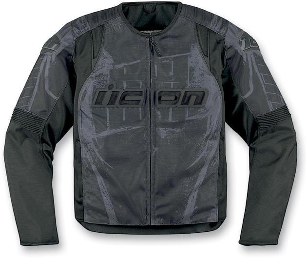 Icon overlord type 1 textile motorcycle jacket black sm/small