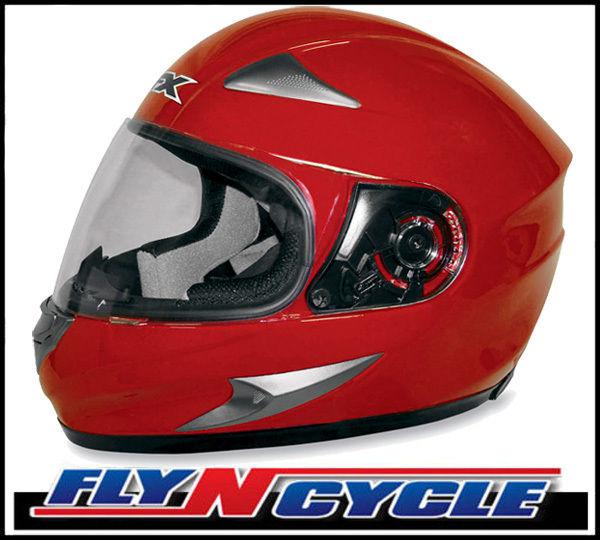 Afx fx-90 solid red medium full face motorcycle helmet dot ece