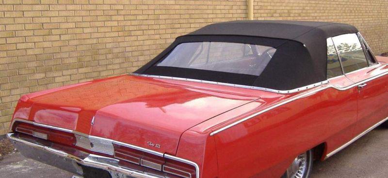 Chrysler 300,newport 67-68 convertible top+clear vinyl window - black pinpoint