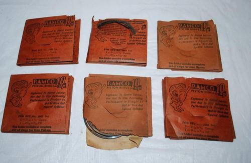 Vintage piston rings ramco  set of 6 3 5/16 x  comp 3 5/16 x 3/6 oil