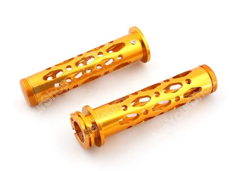 7/8 handlebar grip bar end cnc honda suzuki yamaha kawasaki ducati round gold