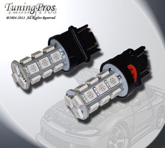 2pcs of 3157 led front signal 18 smd red bulbs one pair 4157na 3157a 3057