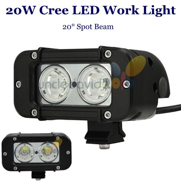 20w super bright cree led work light flood beam lamp offroad atv suv jeep 4wd