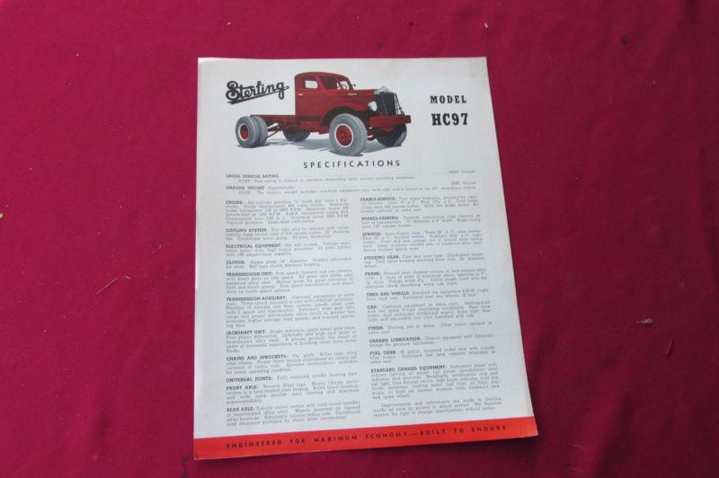 Vintage sterling brochure 1940's spec model hc97   1950's 1948 motors milwaukee