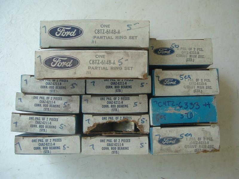 Nos ford rod and main bearings c4tz-6333-h c6az-6211-a 