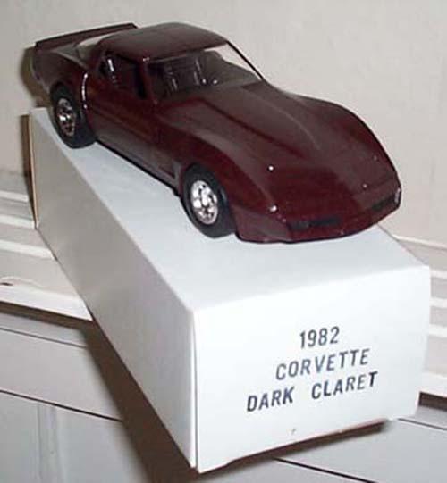 Gm 1982 corvette dark claret coupe promotional model new in the box 