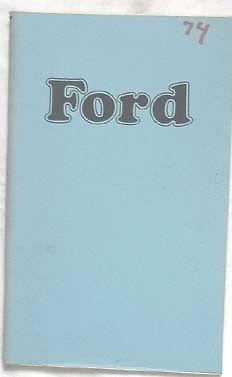 1974 ford   owners manual original 