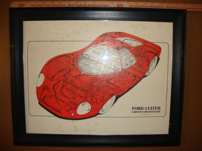 Rare! original 1968 ford 3-litre group 6  prototype drawing by theo page