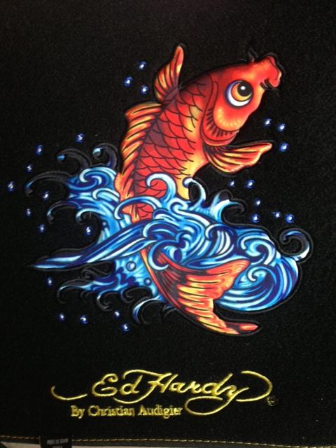 Ed hardy "koi" fish  floor mats & free love kills freshener car truck suv new