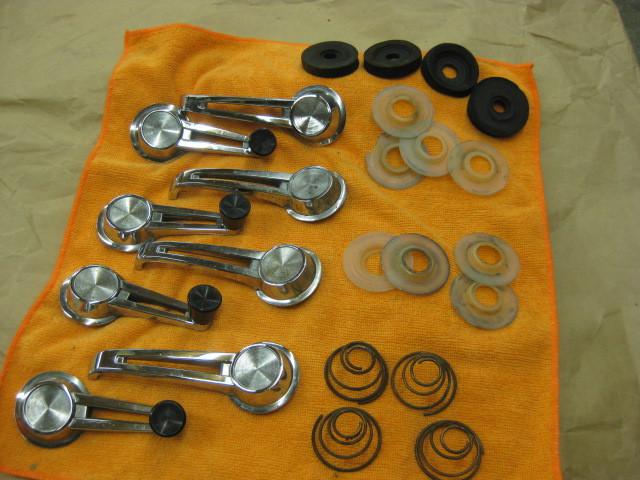 62-65 nova window cranks, door cranks, springs pads and protectors, wagon or 4 d