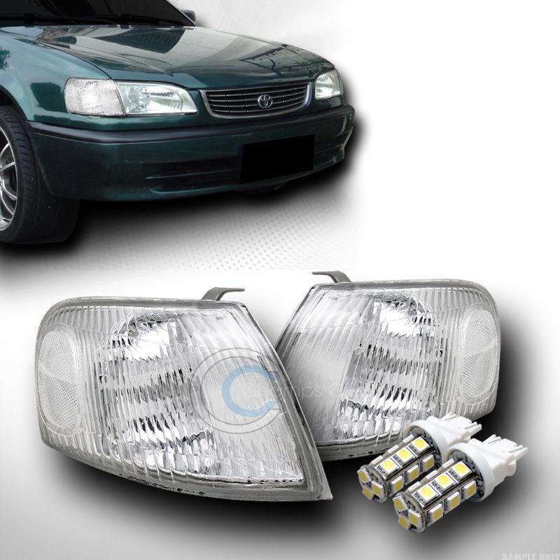 Depo clear lens signal corner lights lamps+18 smd led bulbs 98-00 toyota corolla