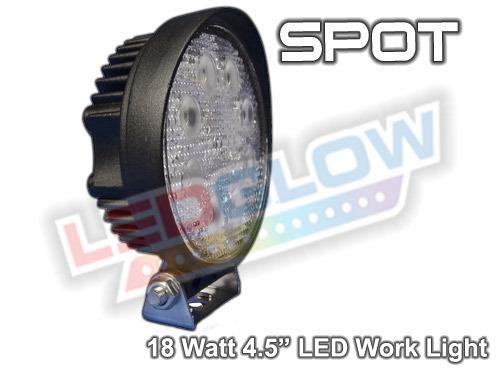 4.5" 18 watt led work spot light 6 x 3 watt leds 4x4 truck jeep 12v - 24v