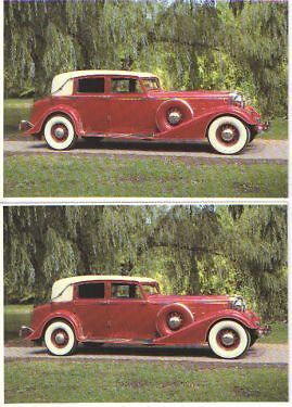 1932 chrysler imperial automobile postcard - lot of 2 - must see! - free ship !!