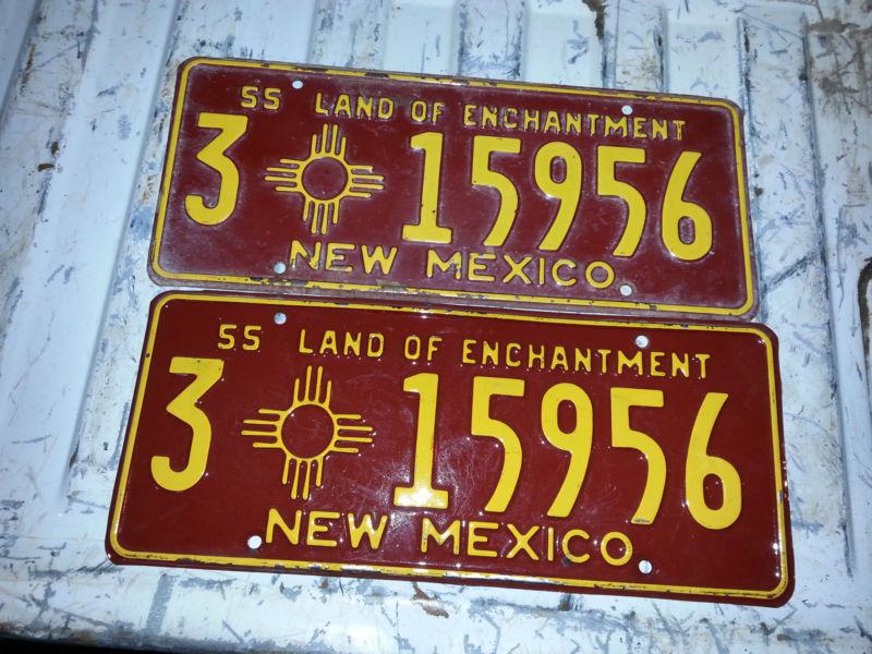 1955 chevrolet belair convertible license plates pair