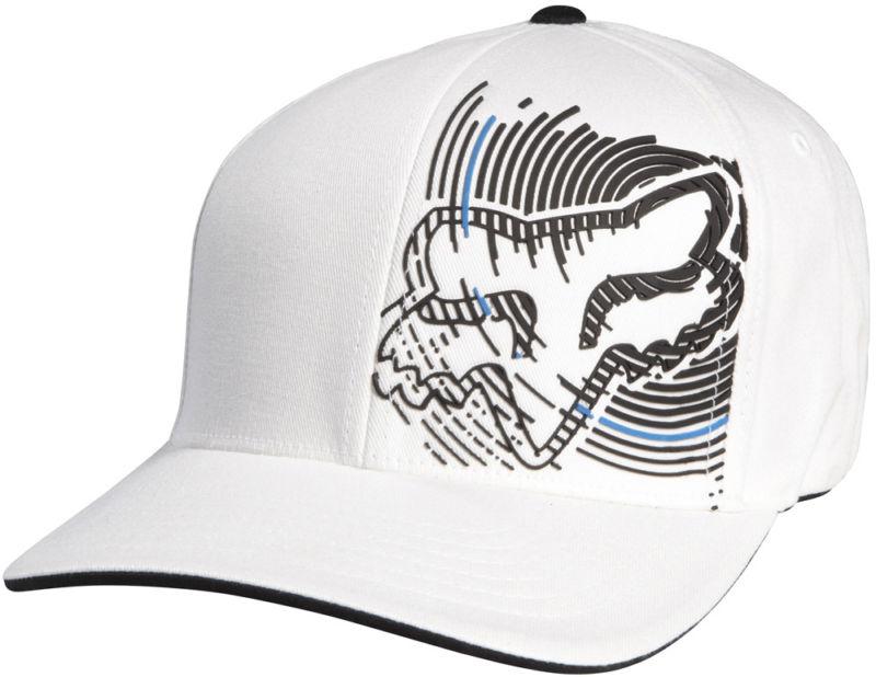 Fox drafter white fitted flexfit medium profile hat cap hats mx 2014 black