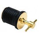 1" rubber & brass twist turn boat hull livewell drain plug bass tracker lund