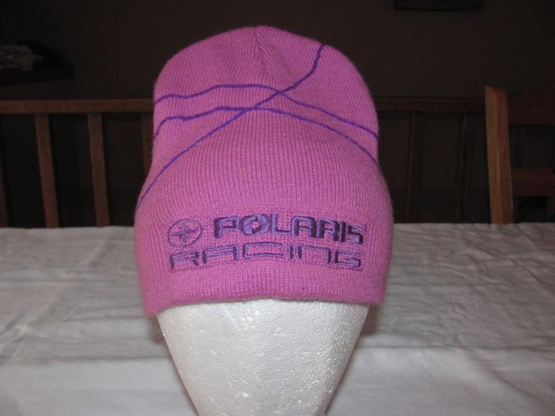 Women's purple polaris snowmobile knitted fitted hat