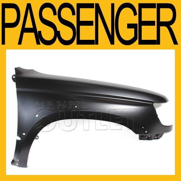 1996-2002 4runner passenger front fender primered black steel w/flare hole right