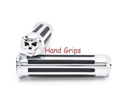 Hand grips 7/8" handlebar fit for honda suzuki kawasaki yamaha bikes chromed