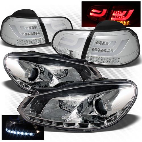 10-13 golf/gti drl pro headlights + philips-led perform tail lights w/led signal