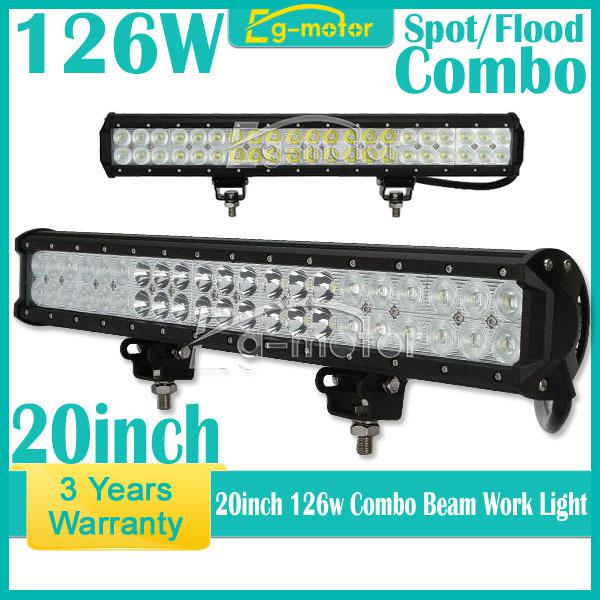 126w cree led work light bar spot flood combo fog driving lamp car truck boat