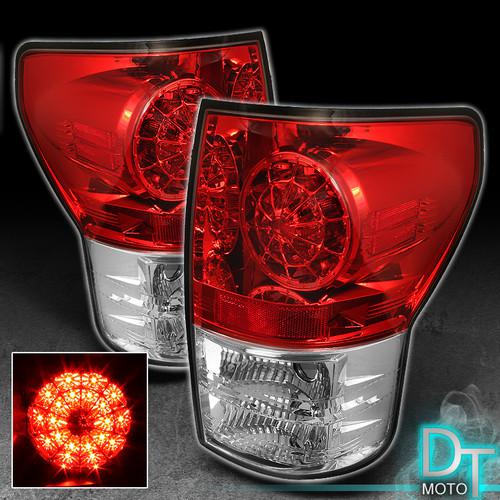 07-13 toyota tundra philips-led perform red clear tail lights lamps left+right