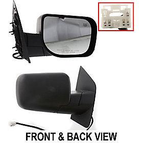 Textured black power heated side view door mirror assembly passenger's right