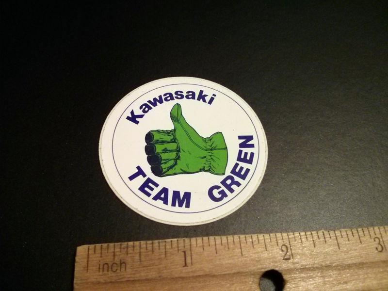 Vintage mx - nos kawasaki team green coin decal sticker old motocross ahrma