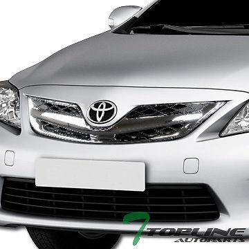 Chrome black mesh front hood bumper grill grille replacement 2011-2012 corolla