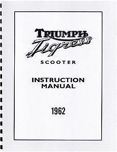 Triumph tigress scooter instruction manual 1962