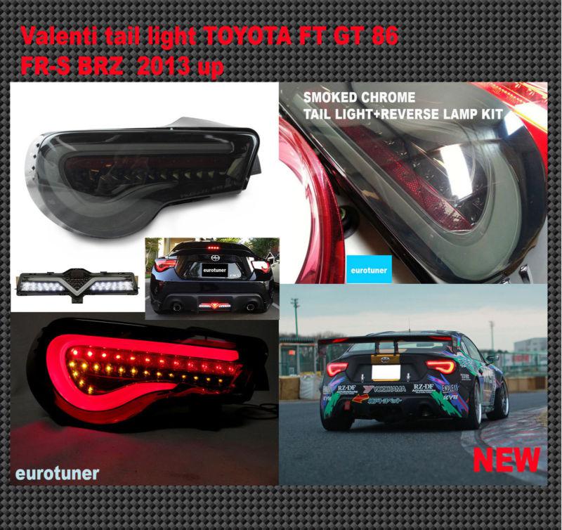 13 up fr-s brz zn6 jdm valenti smoked chrome led tail light +led reverse light 