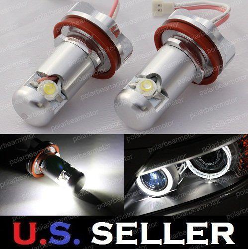 Bmw h8 high power led angel eyes lights bulbs 128i 135i 328i 335i m3 6000k white