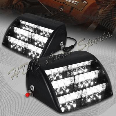 White 18 led emergency hazard warning windshield dashboard strobe lights