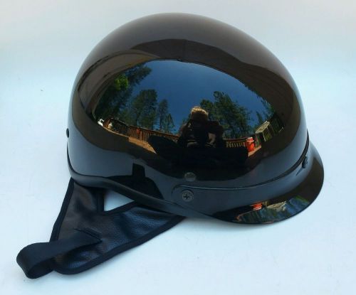 Fuel dot motorcycle half helmet glossy black size: m-light weight, barely used