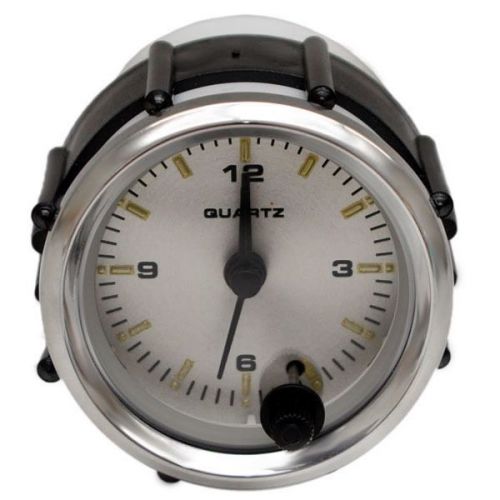 Faria cl1069a kronos silver series 2 inch boat analog clock gauge