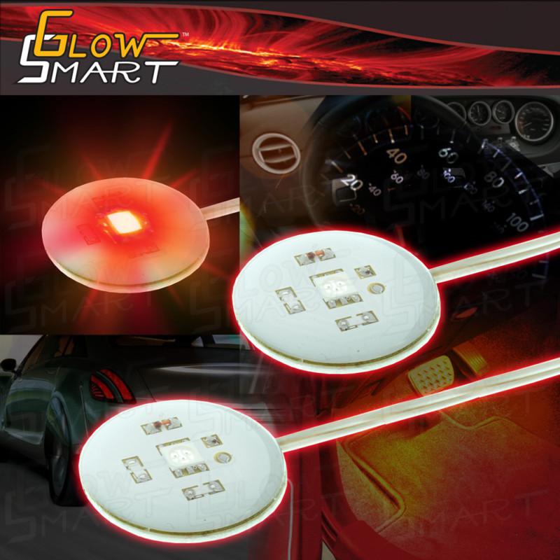 2 x led pod disc xtrathin dome interior decor lighting 1 5050 smd led wpcb red