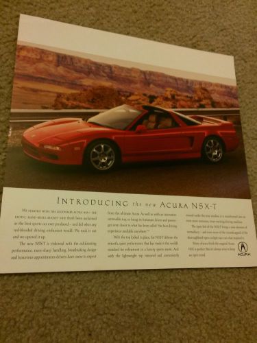 1995 acura nsx-t dealership sales flyer promotional advertisement card